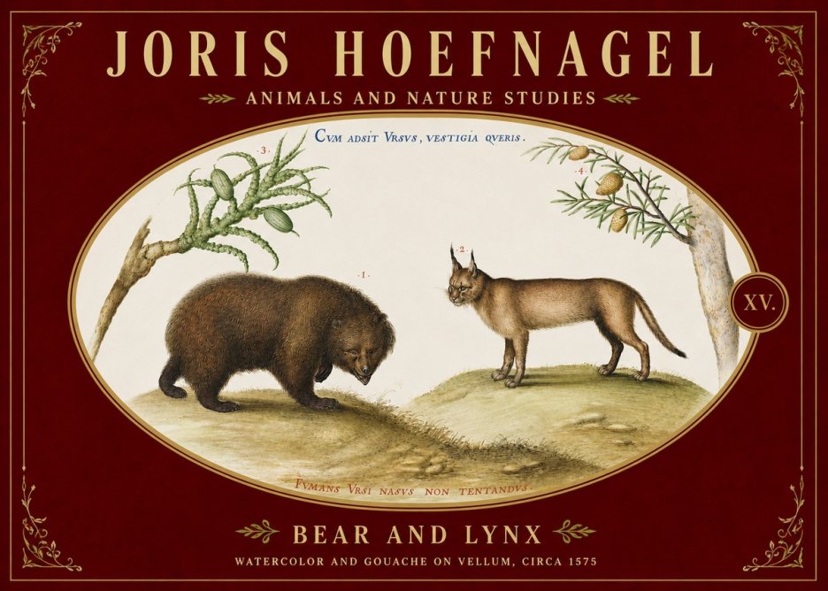 Joris Hoefnagel Bear and Lynx No5 - Poszter