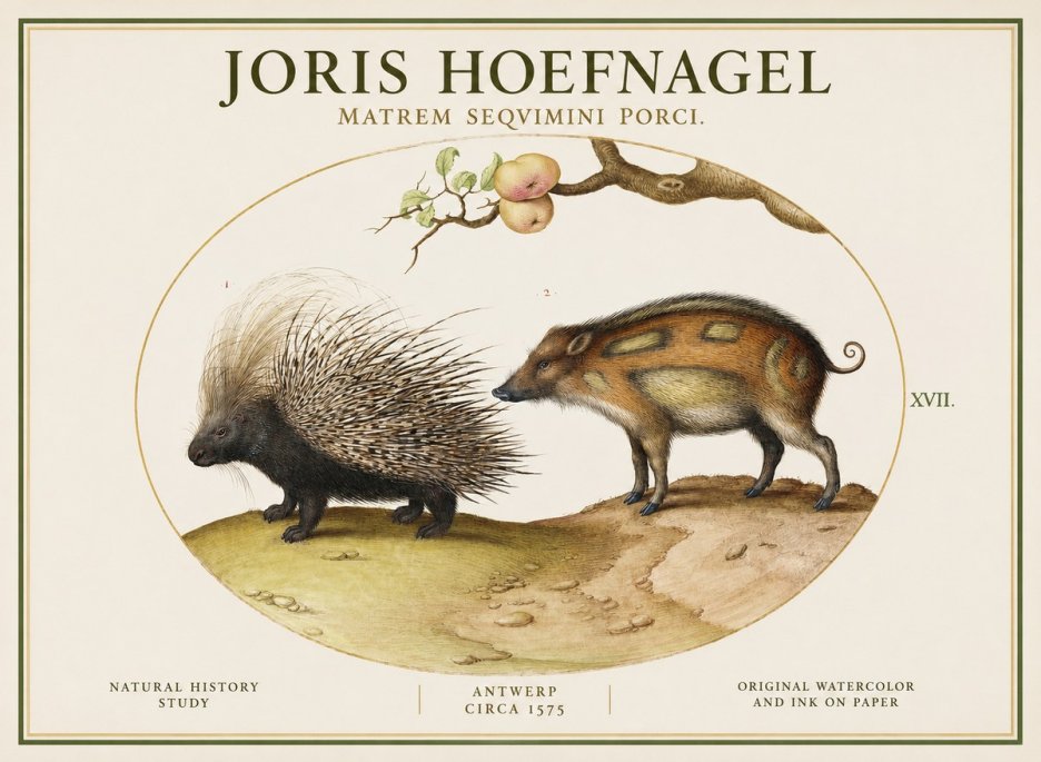 Joris Hoefnagel Matrem Seqvimini Porci. No1 - Poszter