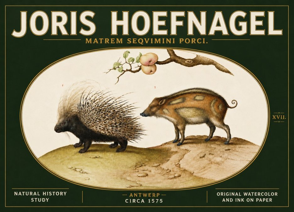 Joris Hoefnagel Matrem Seqvimini Porci. No5 - Poszter