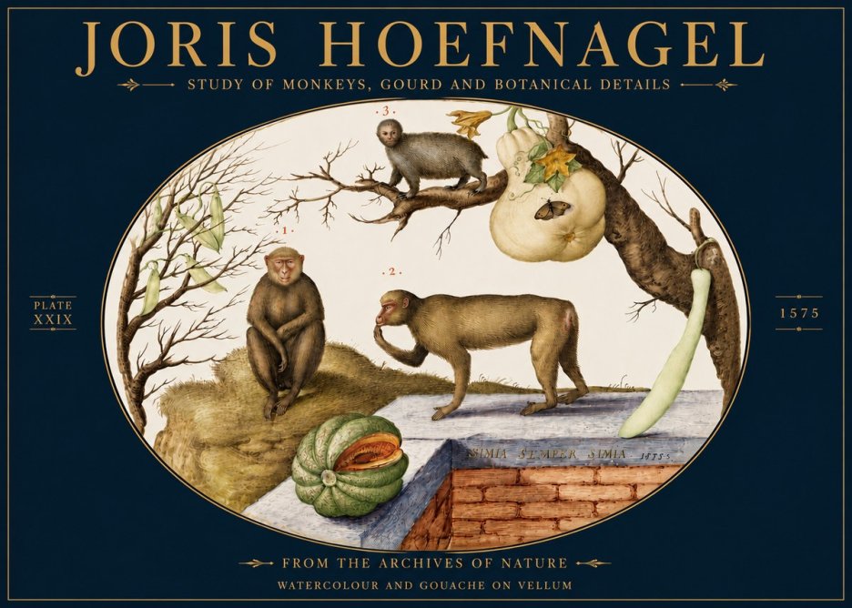 Joris Hoefnagel But Always a Monkey, Always a Monkey. Plate Xxix No5 - Poszter