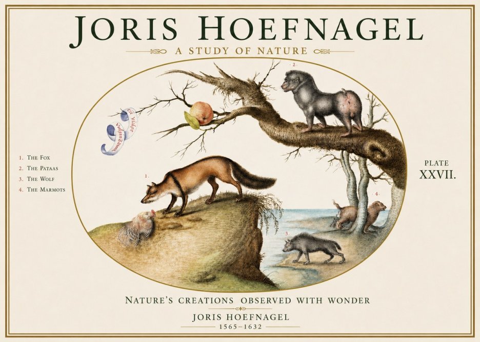 Joris Hoefnagel A Study of Nature - Plate Xxvii No3 - Poszter
