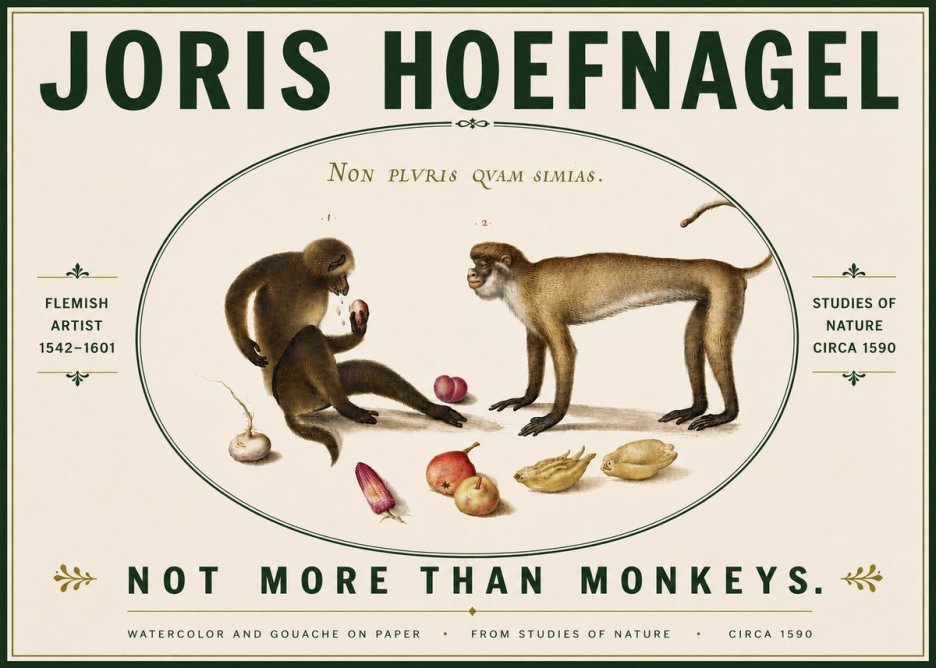 Joris Hoefnagel Not More Than Monkeys No6 - Poszter