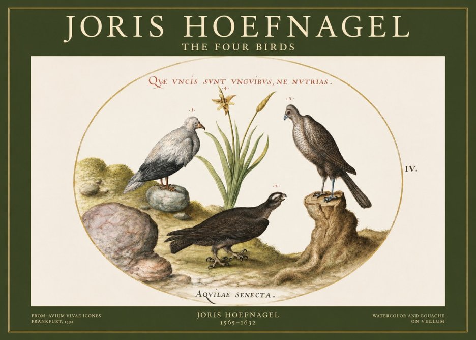 Joris Hoefnagel The Four Birds No1 - Poszter