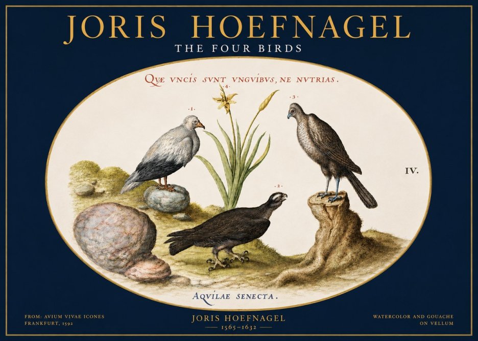Joris Hoefnagel The Four Birds No2 - Poszter