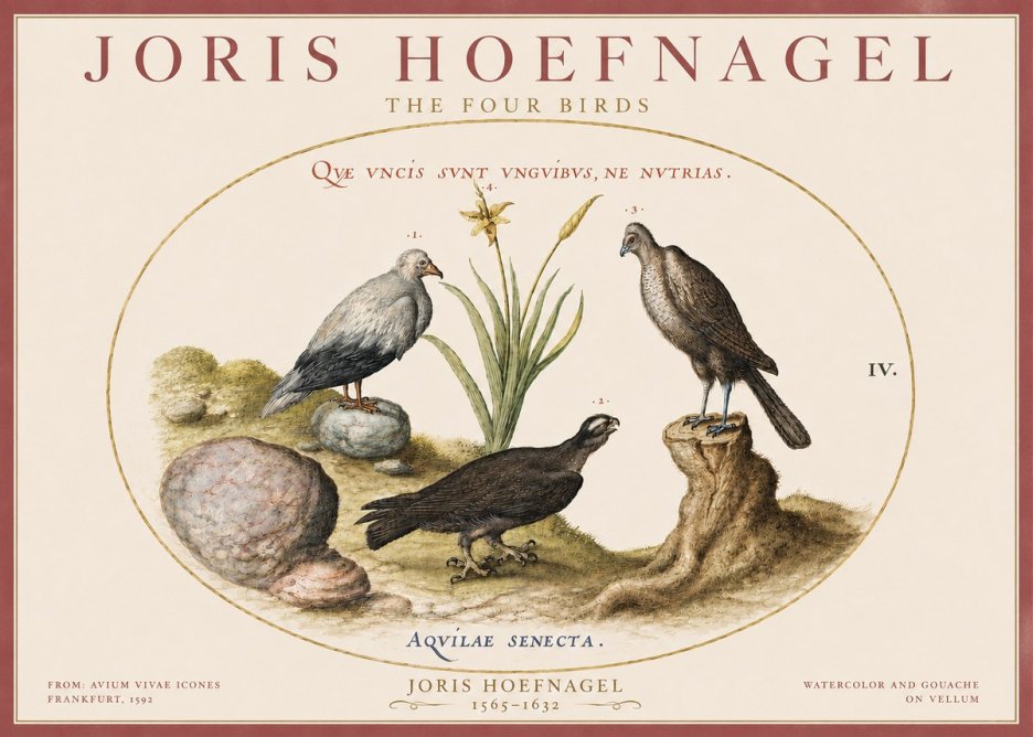 Joris Hoefnagel The Four Birds No3 - Poszter