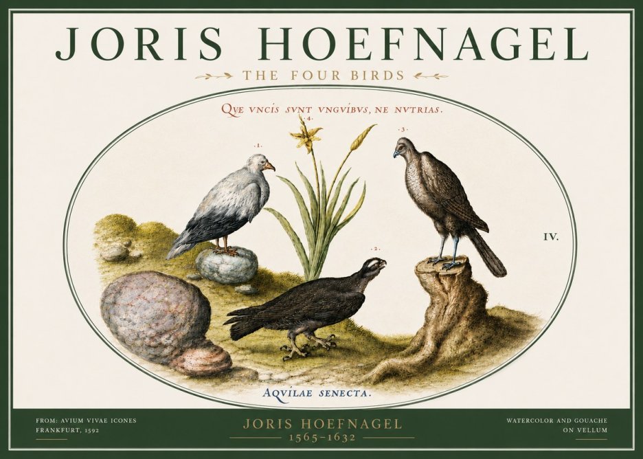 Joris Hoefnagel The Four Birds No5 - Poszter