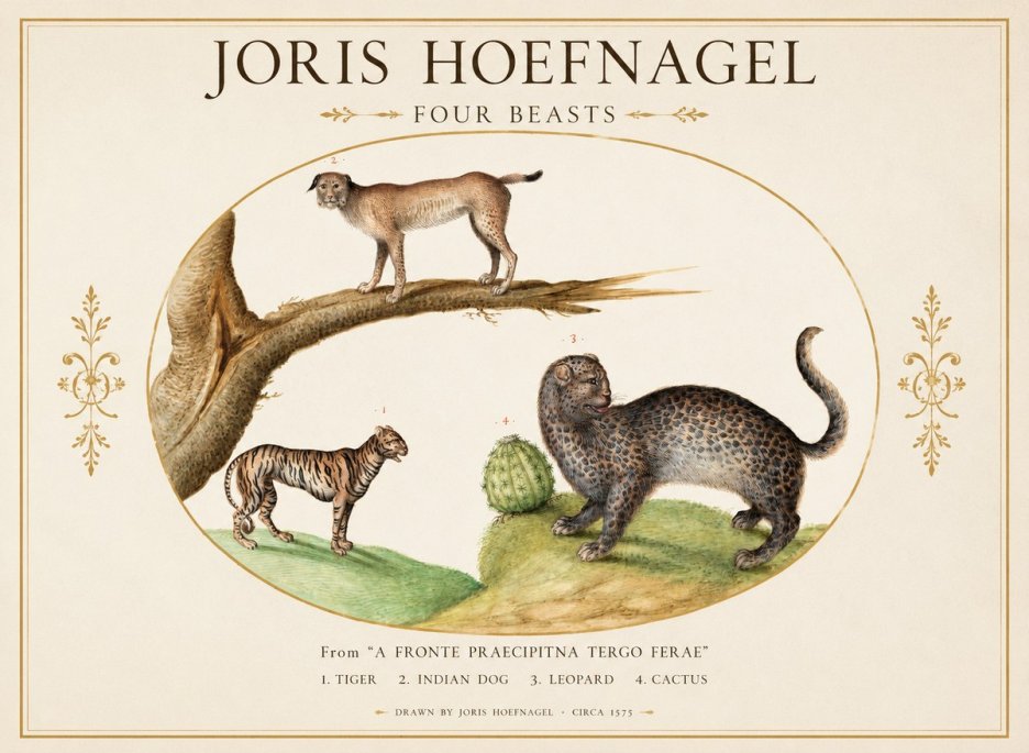 Joris Hoefnagel Four Beasts No1 - Poszter