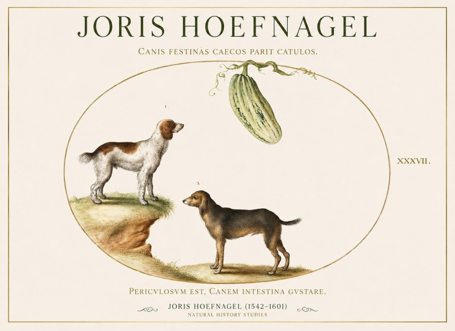 Joris Hoefnagel Canis Festinas Caecos Parit Catulos No1 - Poszter
