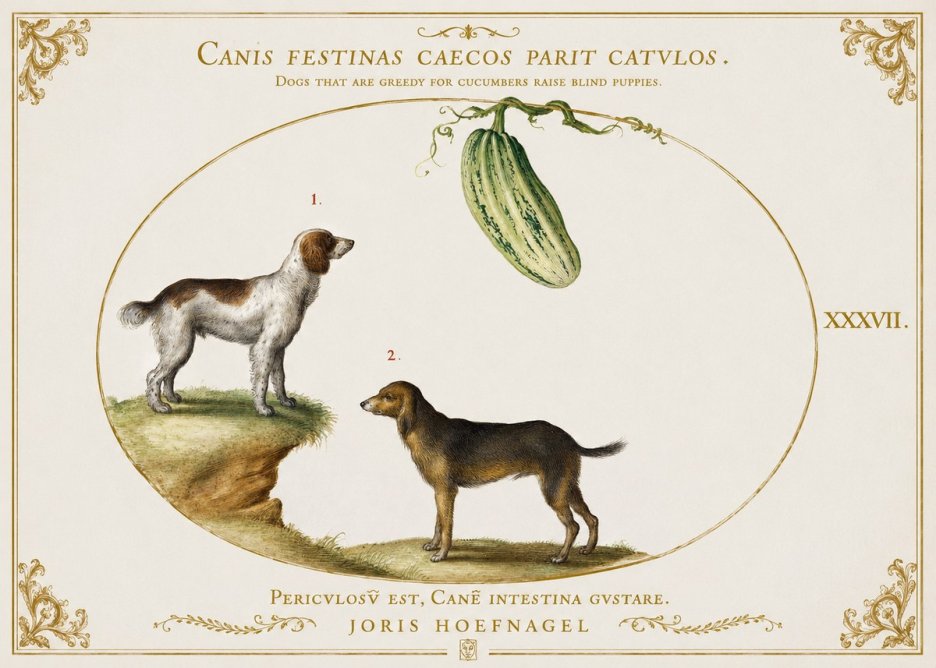 Joris Hoefnagel Canis Festinas Caecos Parit Catulos No2 - Poszter
