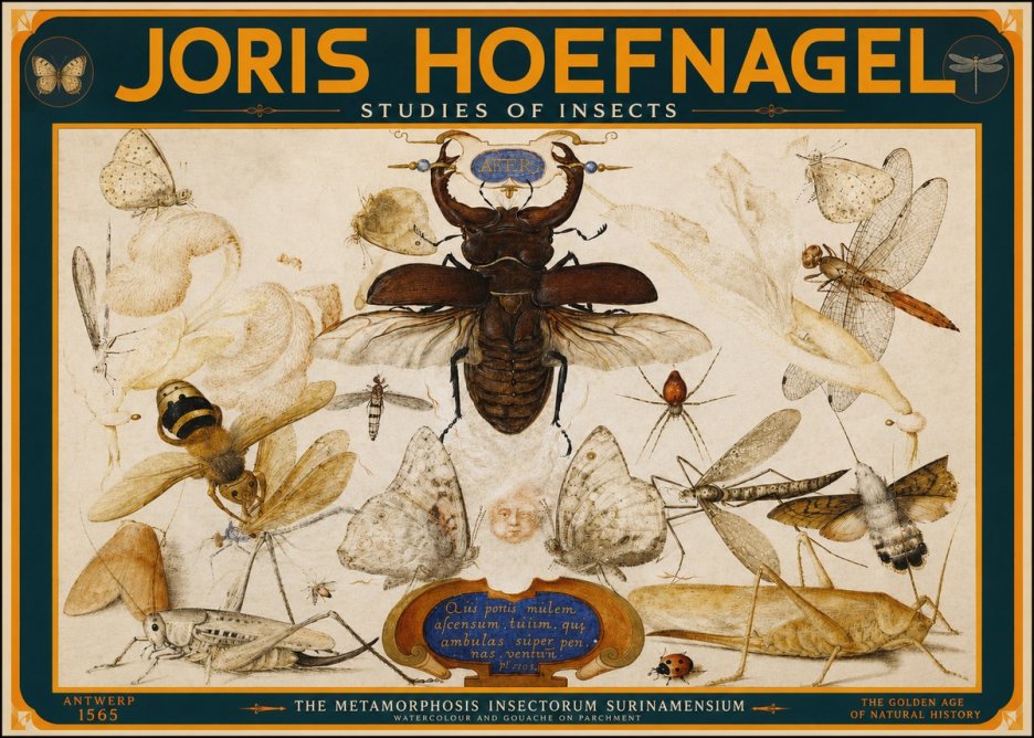 Joris Hoefnagel Studies of Insects I No2 - Poszter