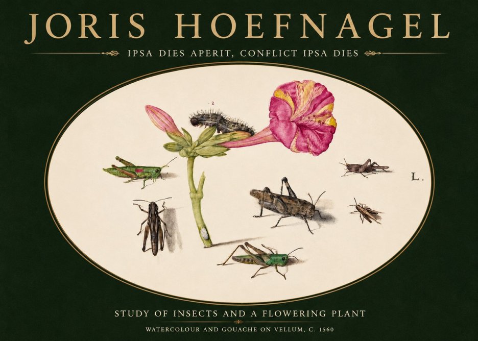Joris Hoefnagel Study of Insects and a Flowering Plant No3 - Poszter