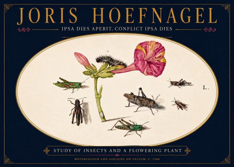 Joris Hoefnagel Study of Insects and a Flowering Plant No5 - Poszter