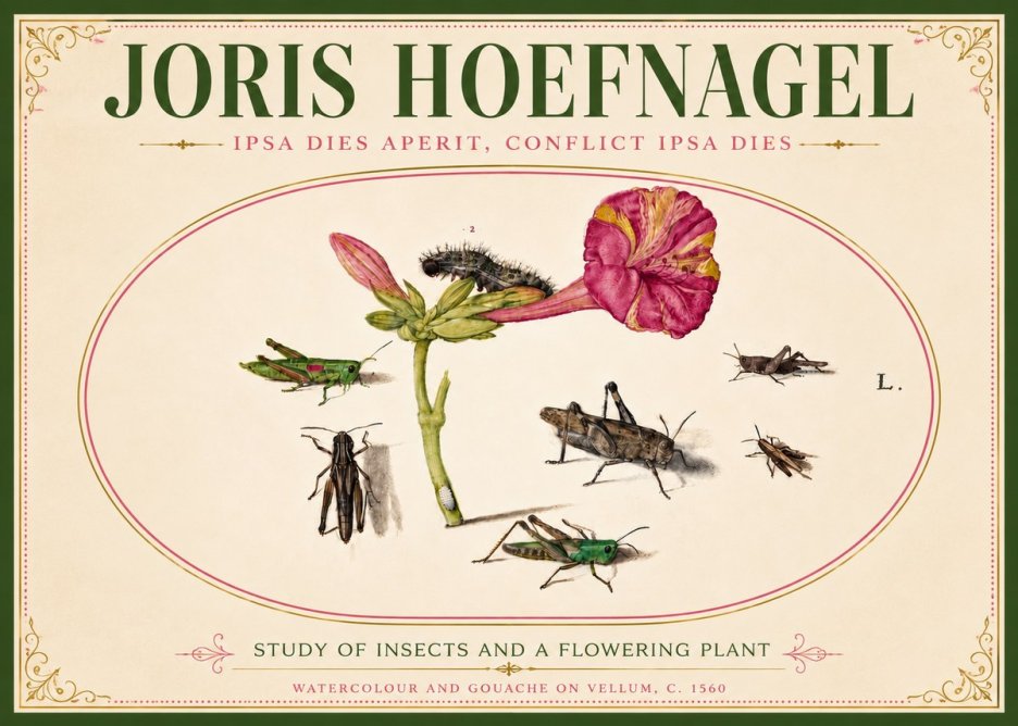 Joris Hoefnagel Study of Insects and a Flowering Plant No6 - Poszter