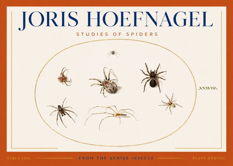 Joris Hoefnagel Studies of Spiders I No3 - Poszter