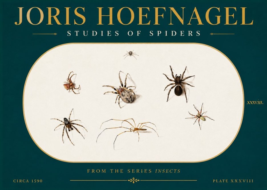 Joris Hoefnagel Studies of Spiders I No5 - Poszter