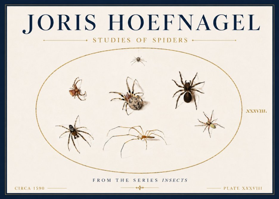 Joris Hoefnagel Studies of Spiders I No6 - Poszter