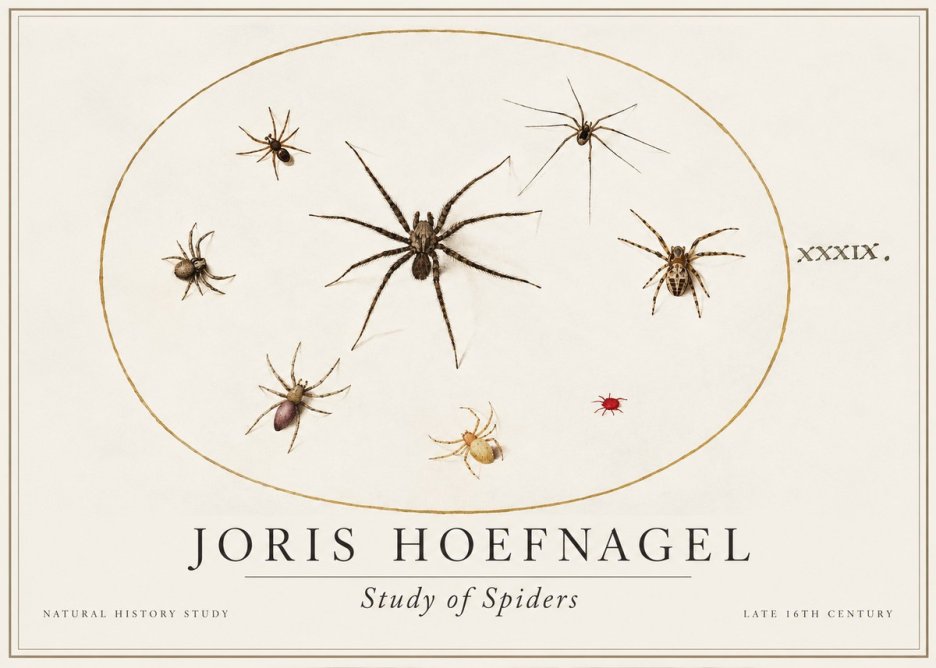 Joris Hoefnagel Studies of Spiders II No2 - Poszter