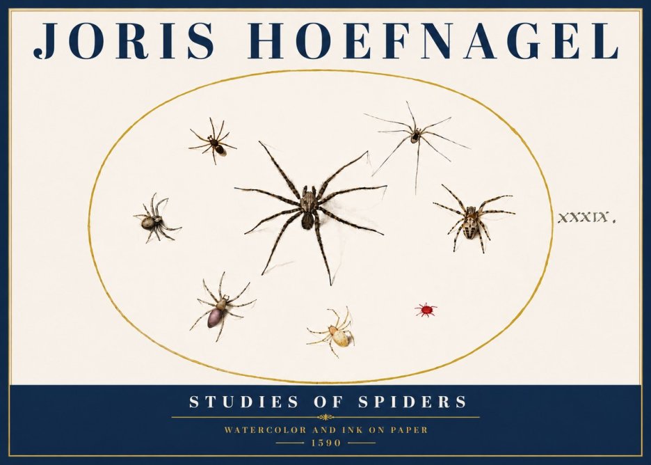 Joris Hoefnagel Studies of Spiders II No5 - Poszter