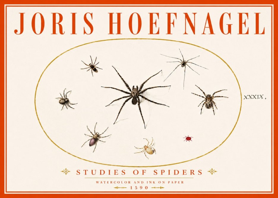 Joris Hoefnagel Studies of Spiders II No6 - Poszter