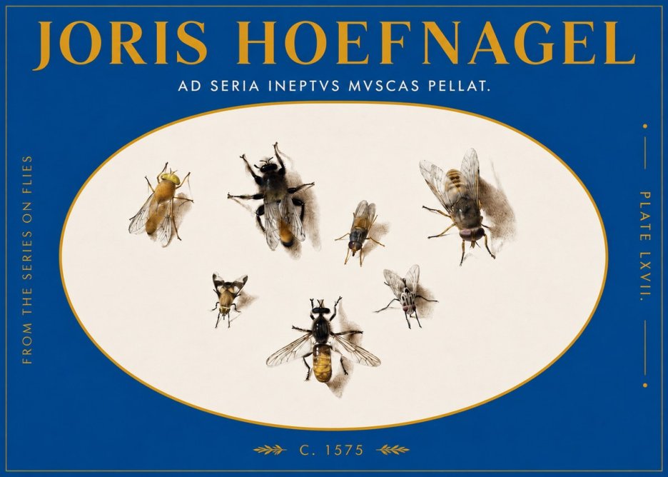Joris Hoefnagel From the Series on Flies - Plate Lxvii. No3 - Poszter