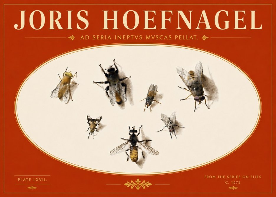 Joris Hoefnagel From the Series on Flies - Plate Lxvii. No5 - Poszter