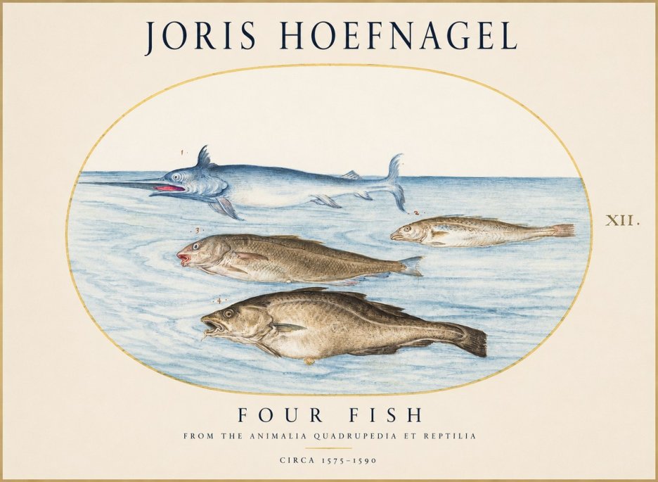 Joris Hoefnagel Four Fish No1 - Poszter
