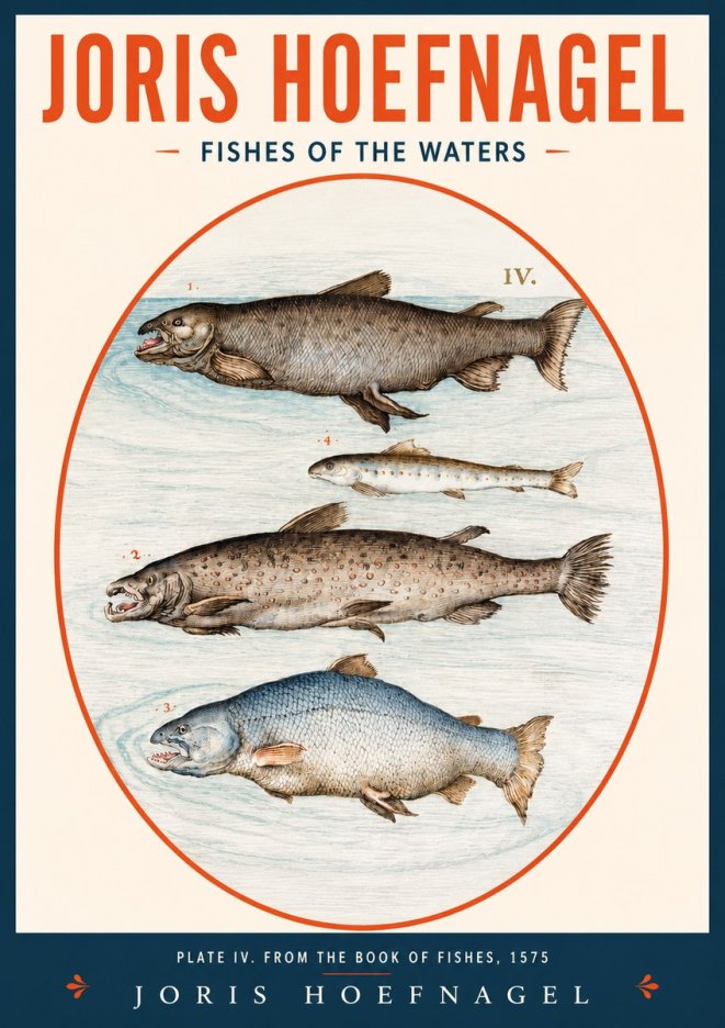 Joris Hoefnagel Fishes of the Waters I No2 - Poszter