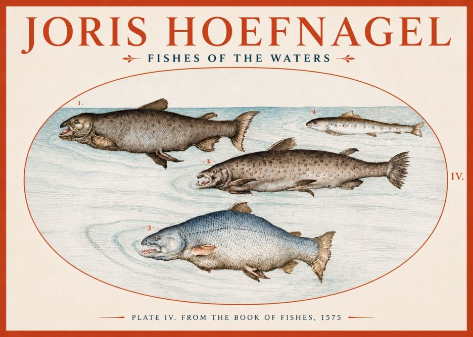 Joris Hoefnagel Fishes of the Waters I No4 - Poszter