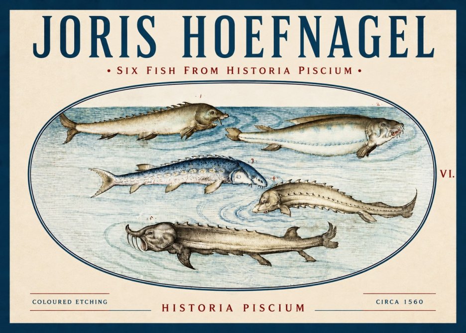 Joris Hoefnagel Fishes of Northern Waters No4 - Poszter