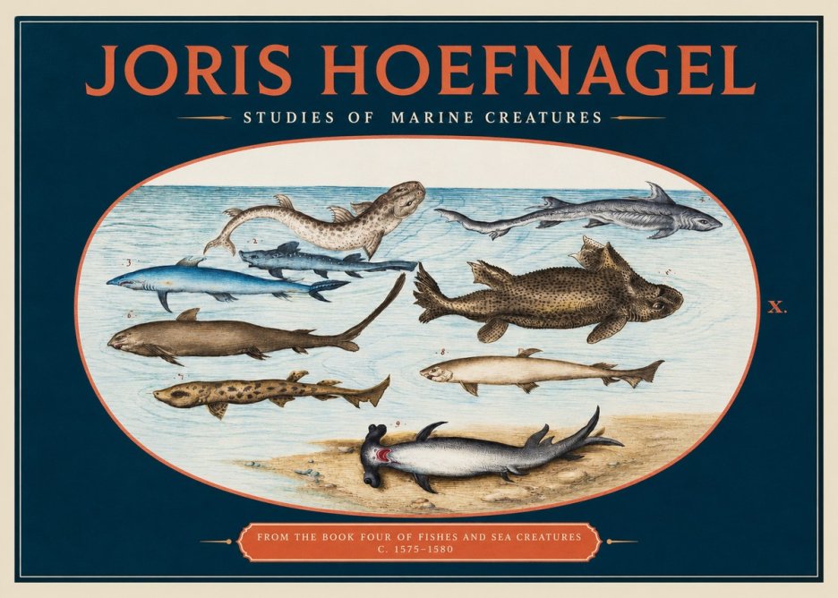 Joris Hoefnagel Studies of Marine Creatures No2 - Poszter