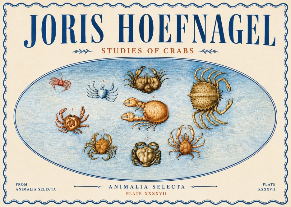 Joris Hoefnagel Studies of Crabs No6 - Poszter