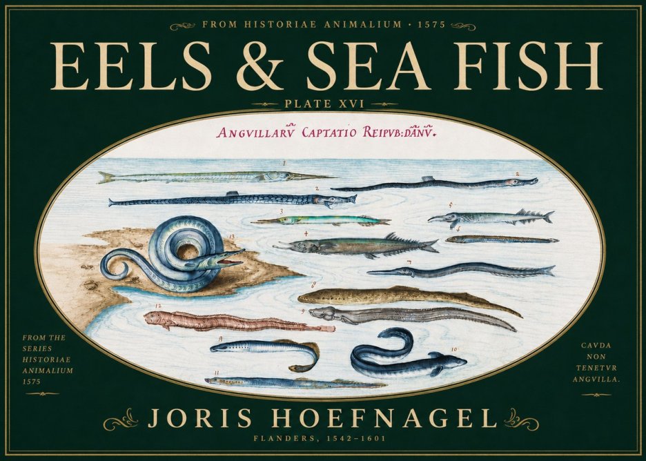 Joris Hoefnagel Eels and Sea Fish No6 - Poszter