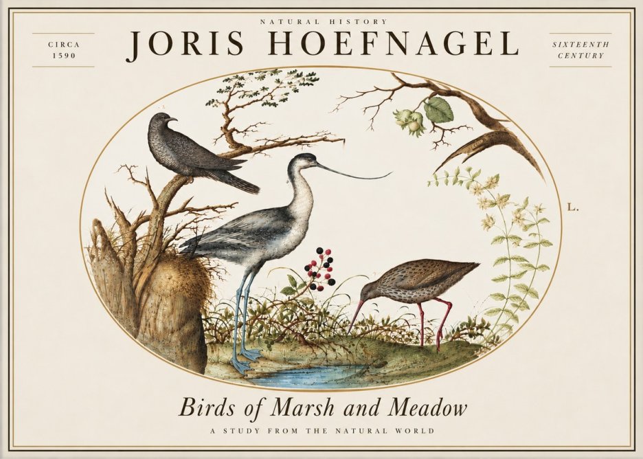 Joris Hoefnagel Birds of Marsh and Meadow No5 - Poszter