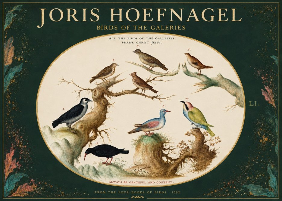 Joris Hoefnagel Birds of the Galeries No2 - Poszter
