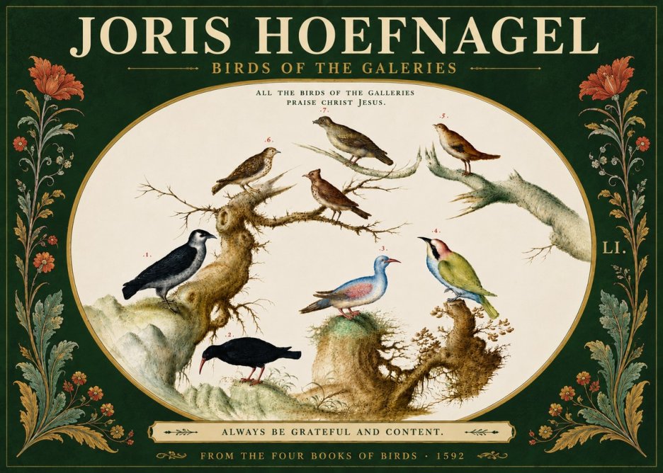 Joris Hoefnagel Birds of the Galeries No6 - Poszter
