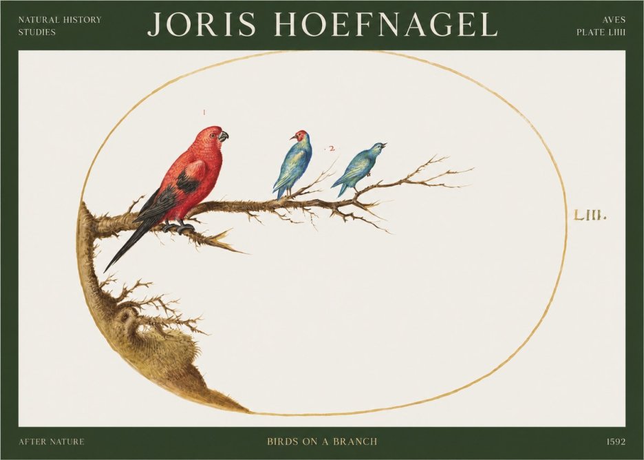 Joris Hoefnagel Birds on a Branch No1 - Poszter