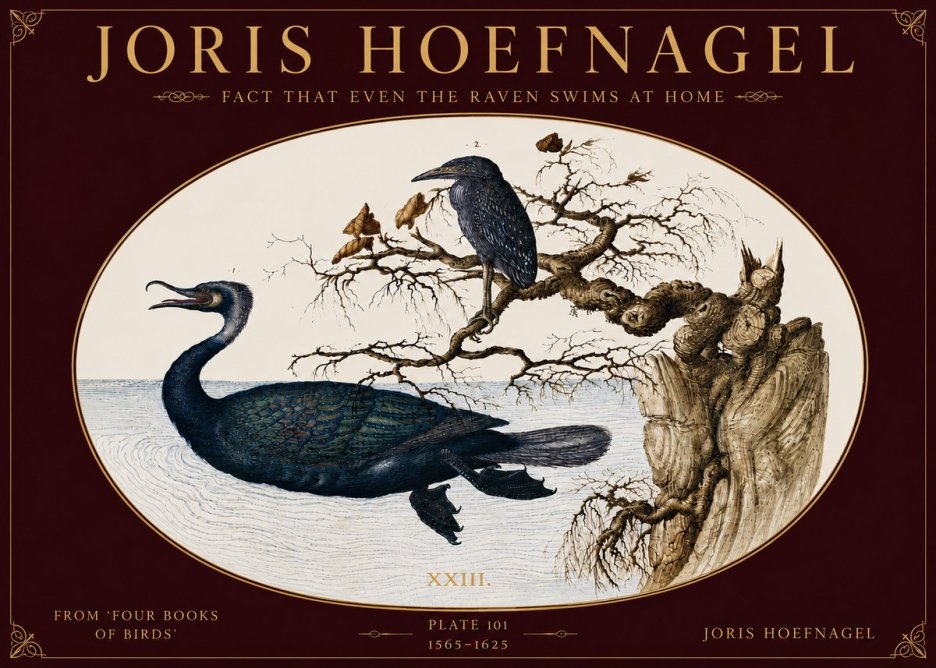 Joris Hoefnagel Fact That Even the Raven Swims at Home No5 - Poszter