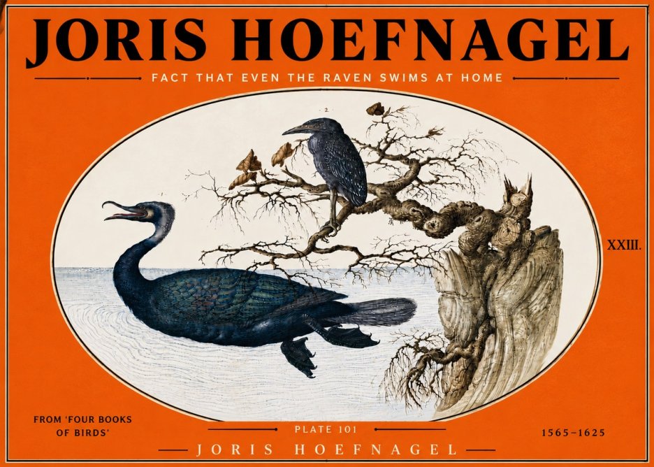 Joris Hoefnagel Fact That Even the Raven Swims at Home No6 - Poszter