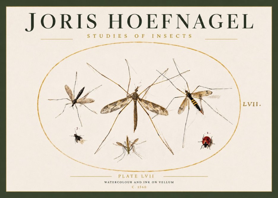 Joris Hoefnagel Studies of Insects II No3 - Poszter
