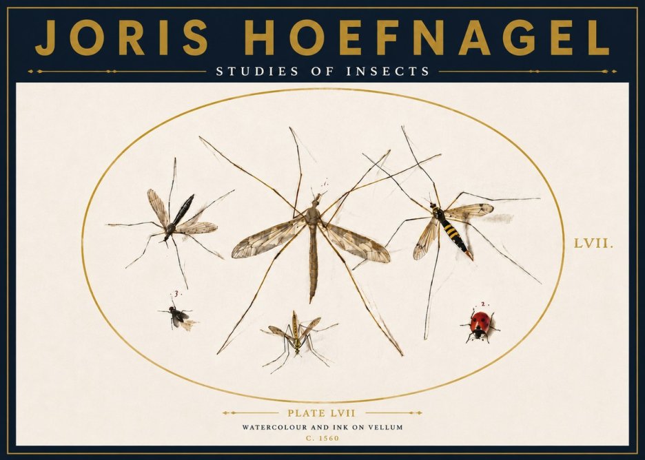 Joris Hoefnagel Studies of Insects II No4 - Poszter