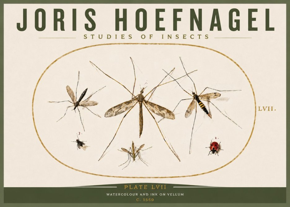 Joris Hoefnagel Studies of Insects II No5 - Poszter