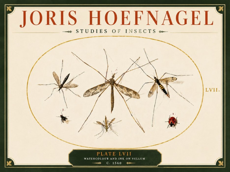 Joris Hoefnagel Studies of Insects II No6 - Poszter