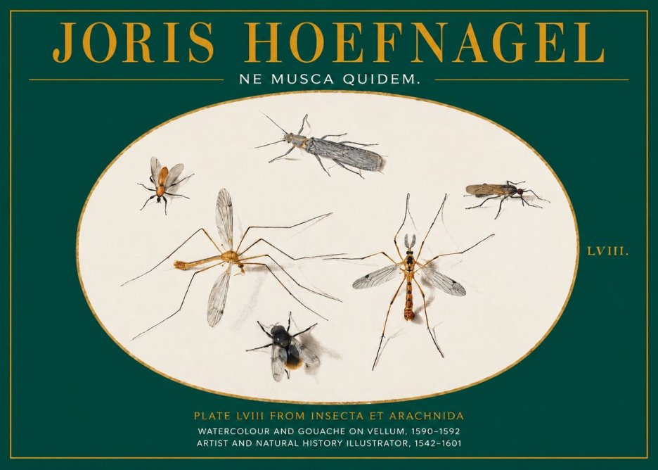 Joris Hoefnagel Plate Lviii from Insecta Et Arachnida No2 - Poszter