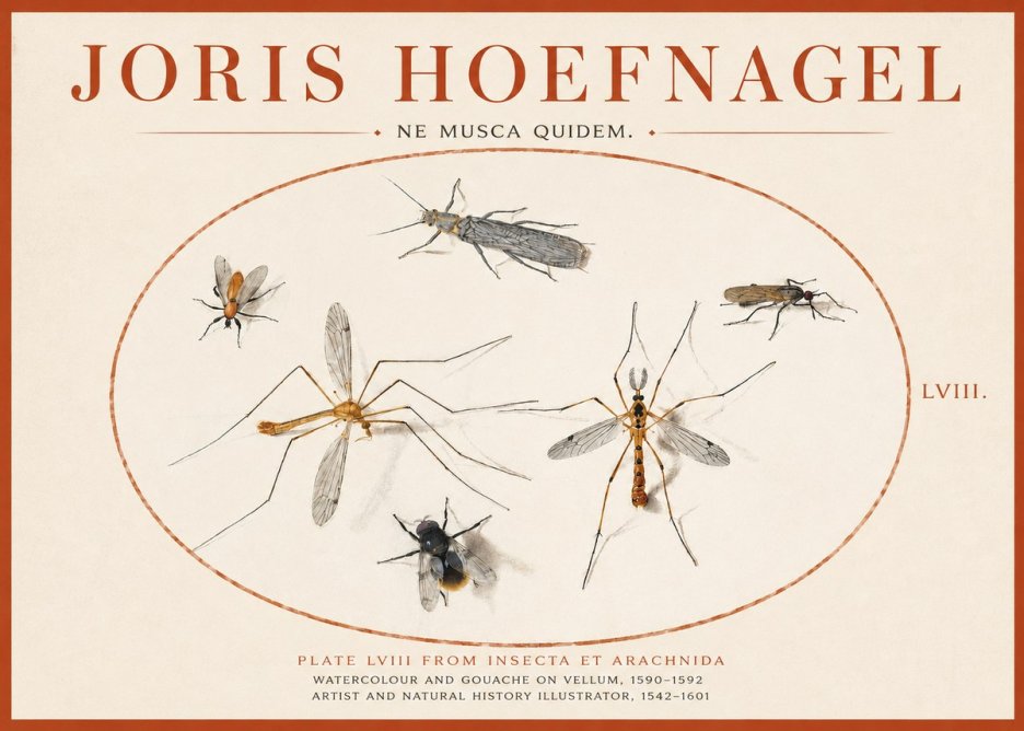 Joris Hoefnagel Plate Lviii from Insecta Et Arachnida No3 - Poszter