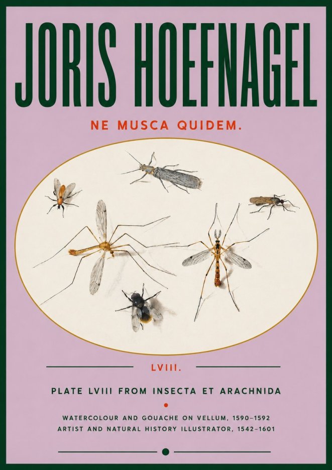 Joris Hoefnagel Plate Lviii from Insecta Et Arachnida No4 - Poszter