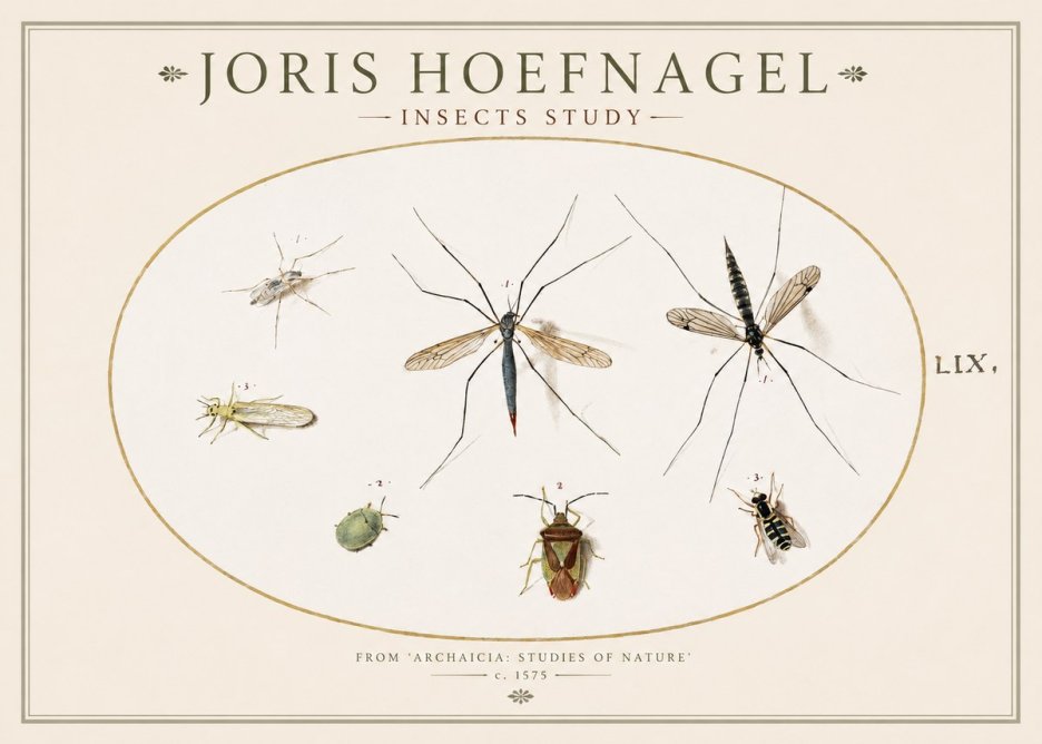 Joris Hoefnagel Insects Study I No1 - Poszter