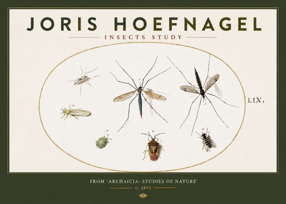 Joris Hoefnagel Insects Study I No3 - Poszter
