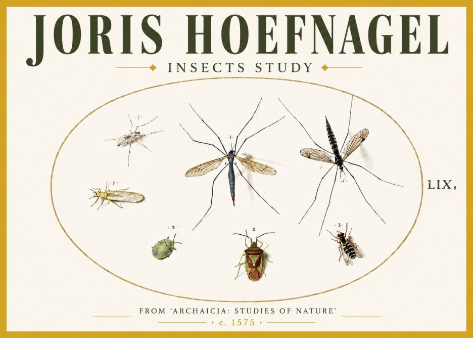 Joris Hoefnagel Insects Study I No5 - Poszter