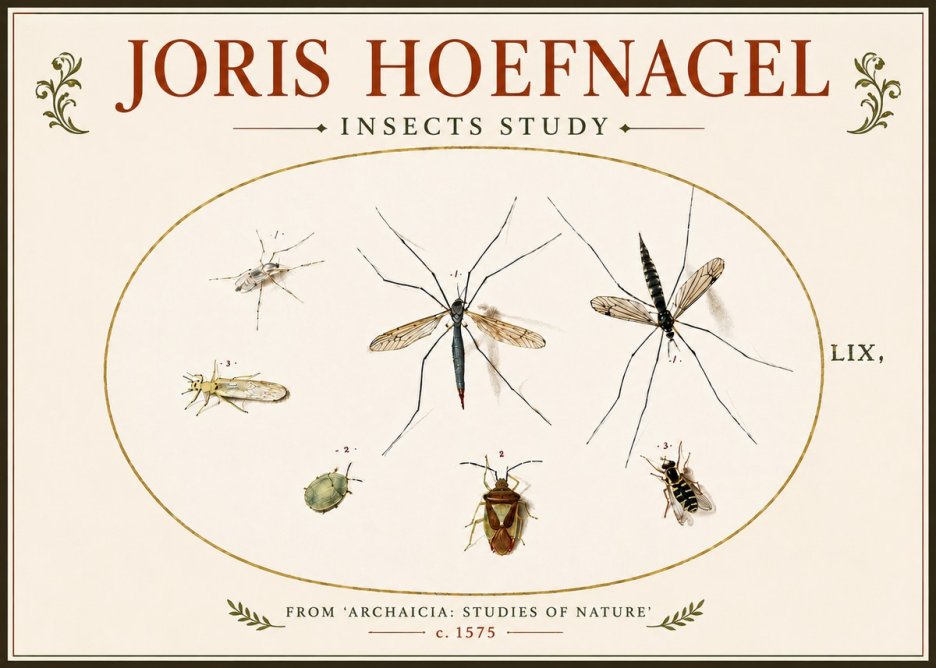 Joris Hoefnagel Insects Study I No6 - Poszter