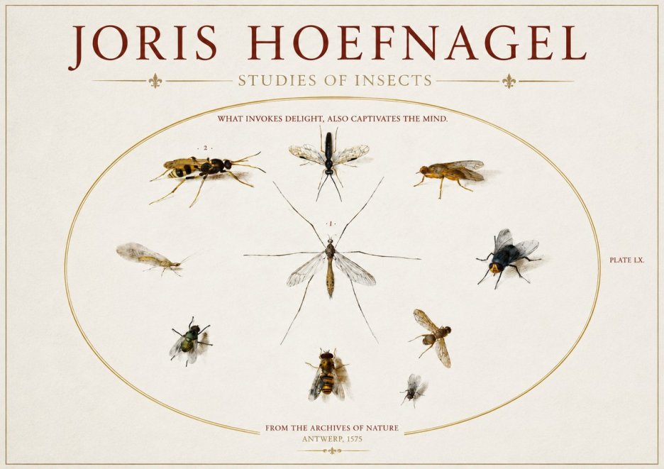 Joris Hoefnagel Studies of Insects III No3 - Poszter
